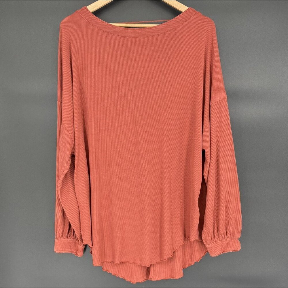 Free People Women's Shimmy Shake M Burnt Orange Bohemian Oversized Twist Back